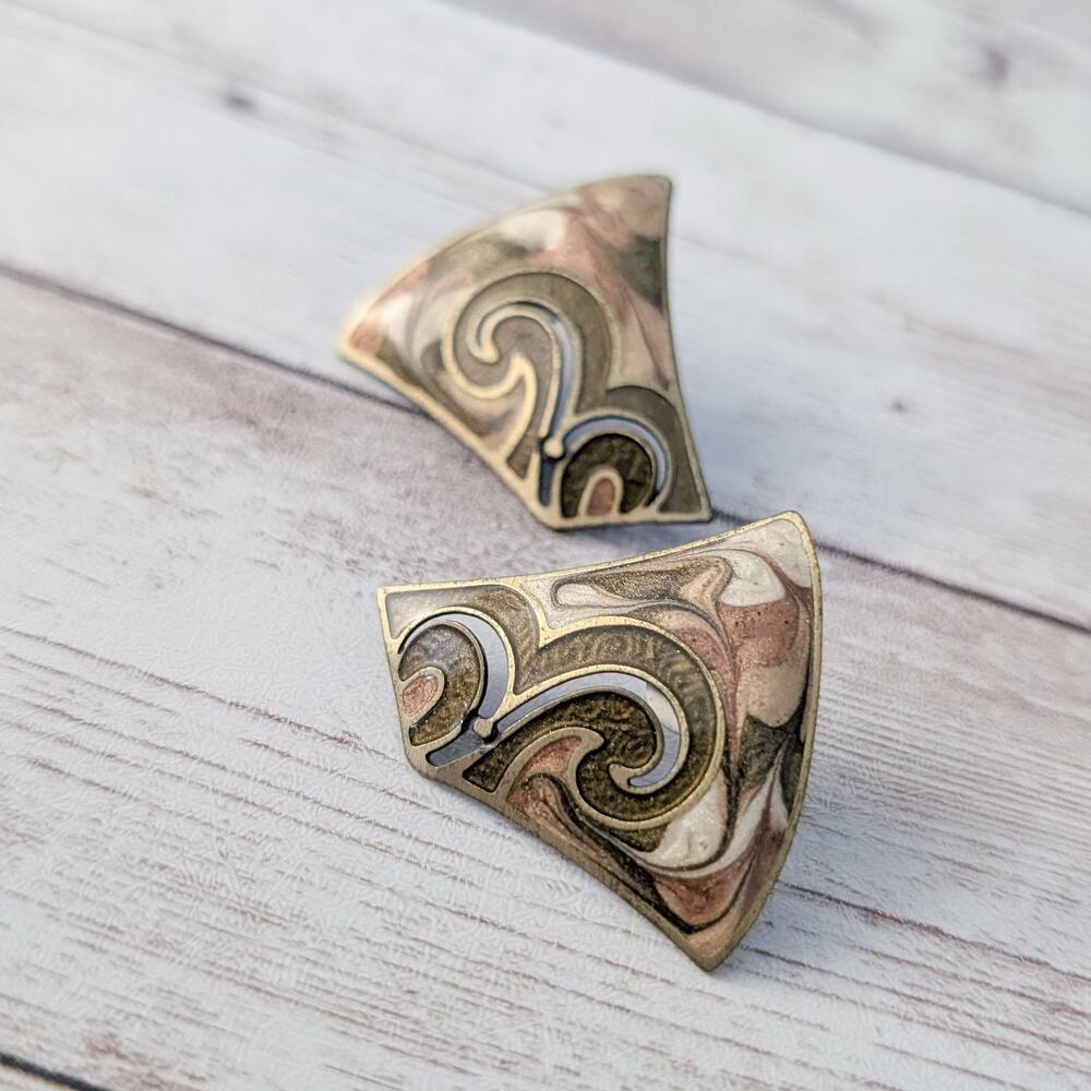 Vintage Stud Earrings Stunning Statement Earrings Very Unusual Large
